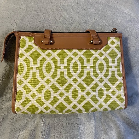 Spartina 449 Heyward Leather and Linen Double Strap Classic Purse Shoulder Bag - Picture 2 of 13